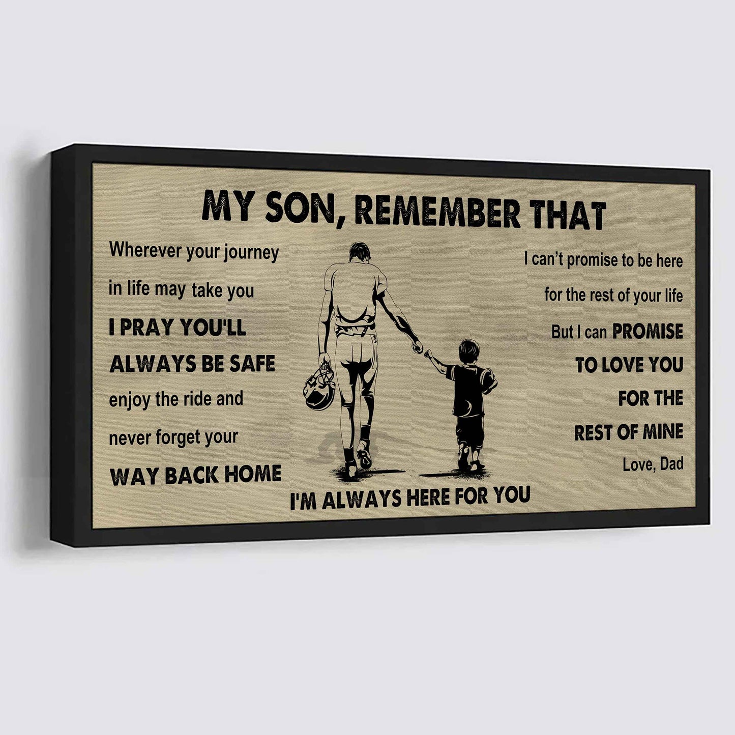 Personalized Sport Poster Canvas -  My Son Remember That Never Forget Your Way Back Home