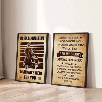 Combo 2 DRB Poster Canvas My Son Remember That - Whisper Back I'm The Storm