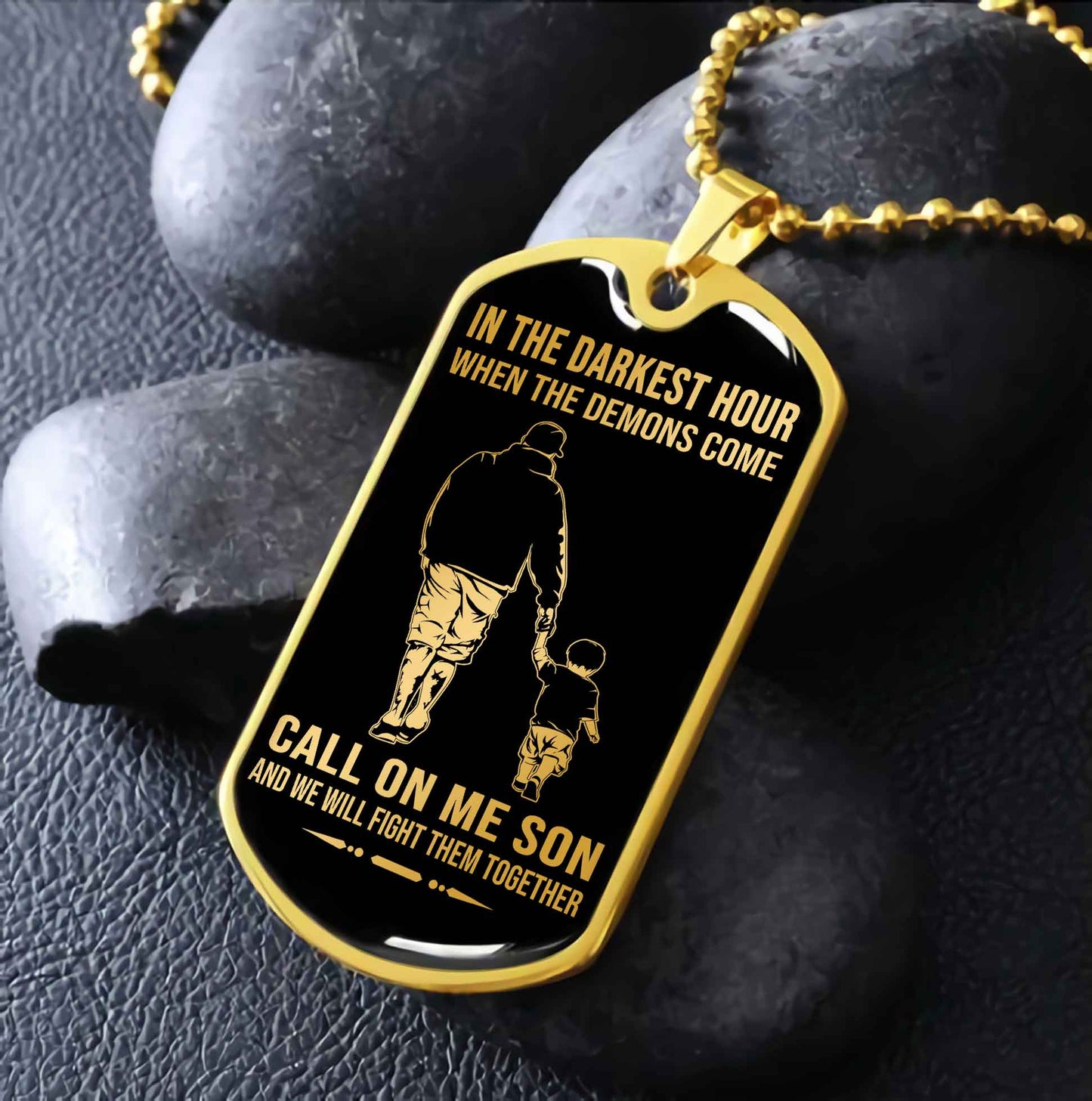 DRB Military Chain Silver Plated 18K Gold Plated Call On Me Son Gift For Your Son