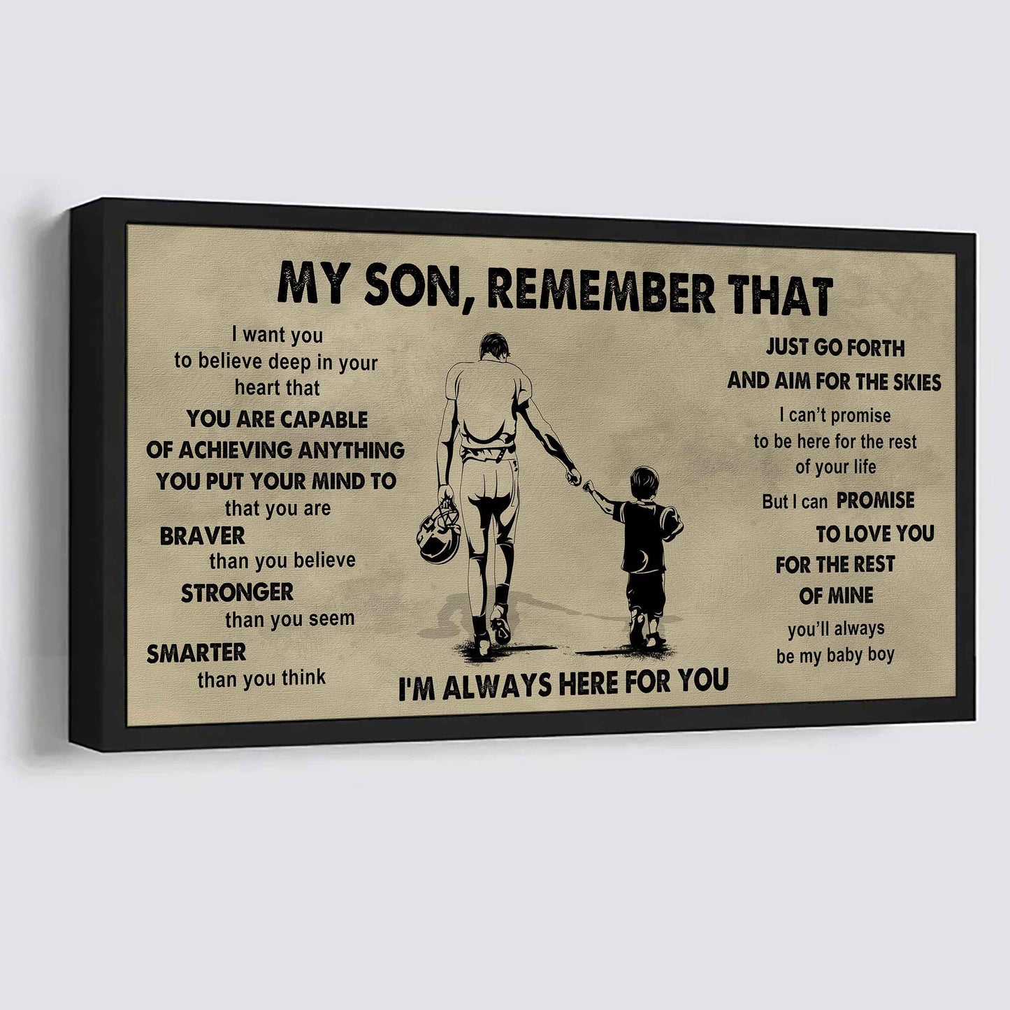 Personalized Sport Poster Canvas - My Son Remember That Just Go Forth And Aim For The Skies