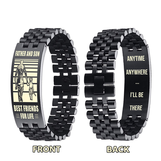 Samurai ANT Personalized Double Sided Bracelet Father And Son Best Friends For Life - Message on the back side