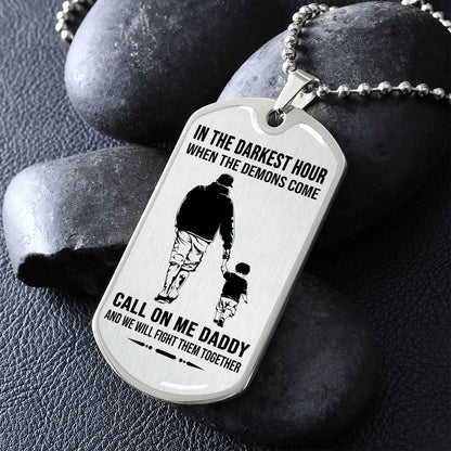 DRB Military Chain Silver Plated 18K Gold Plated Call On Me Daddy Gift For Your Dad