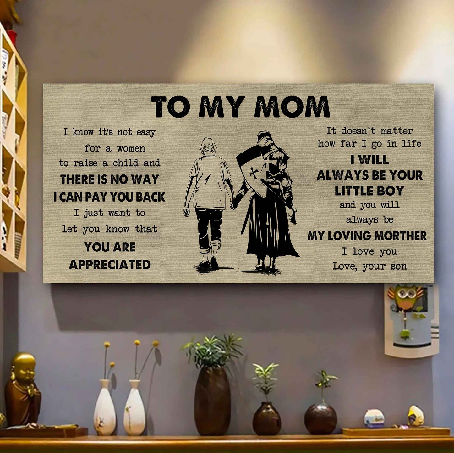 Family Poster Canvas To My Mom I Know It's Not Easy To Raise - I Will Always Be Your Little Boy