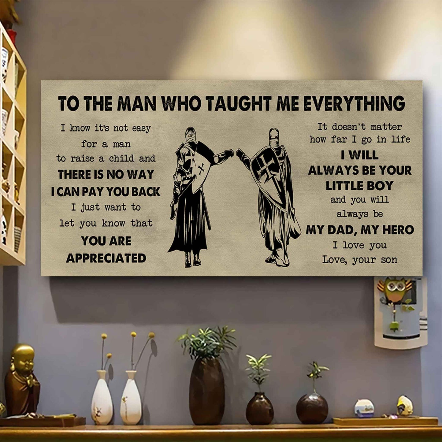 Family Poster Horizontal Canvas To My Dad I Know It's Not Easy To Raise A Child I Will Always Be Your Little Boy Gift From Son To Dad