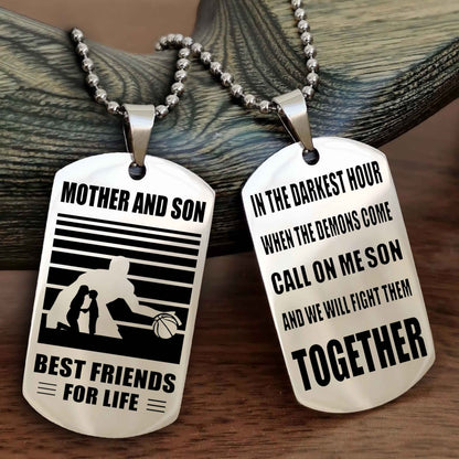 Sport Personalized Double Sided Dog Tag Father And Son Best Friend For Life - Call On Me Son
