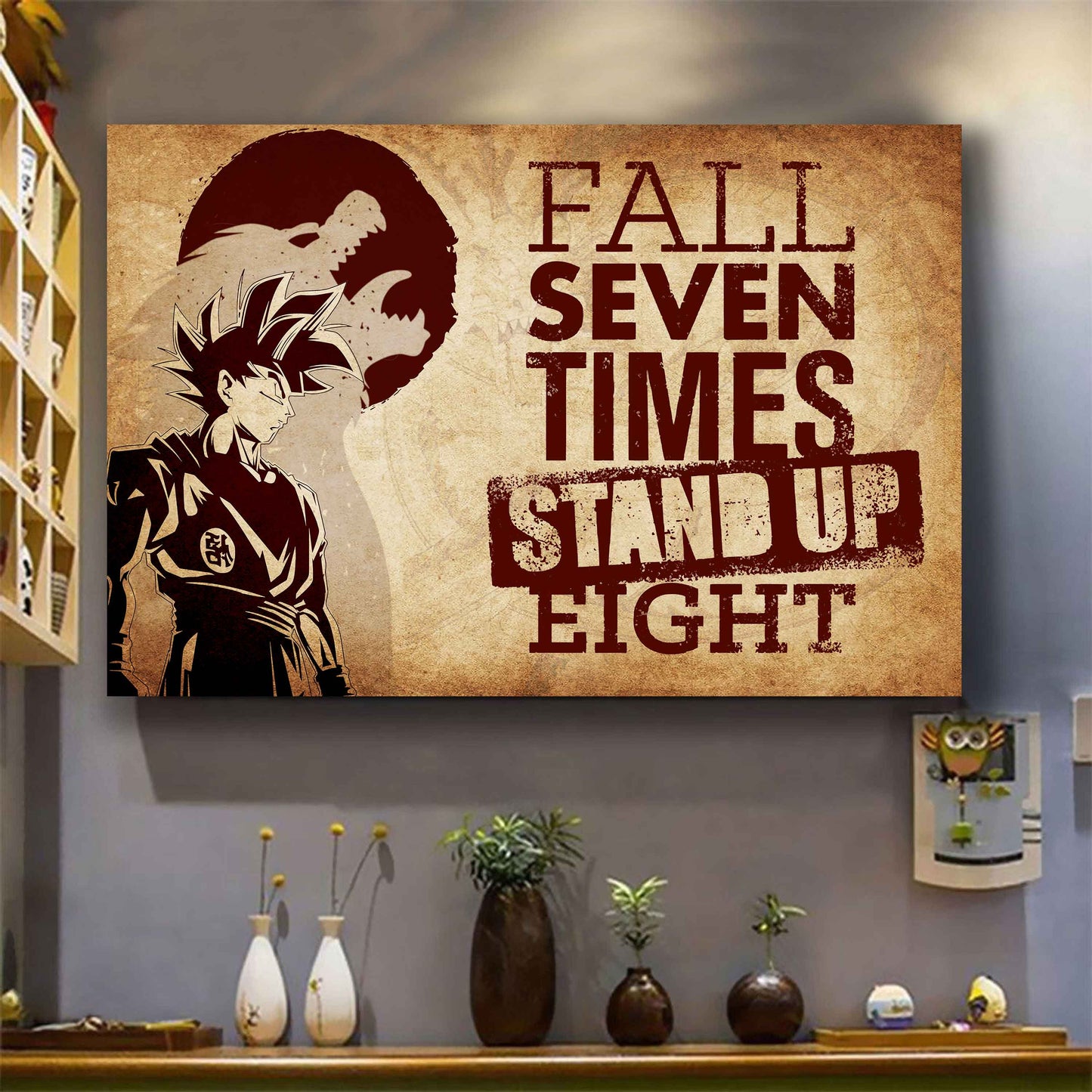 Samurai Poster Canvas Fall Down Seven Times Stand Up Eight