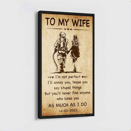 Biker Poster Canvas To My Wife - I Am Not Perfect