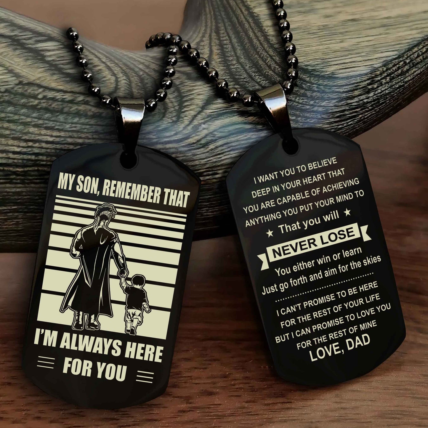 Samurai Personalized Double Sided Dog Tag My Son Remember That I Will Always Here You Will Never Lose You Either Win Or Learn