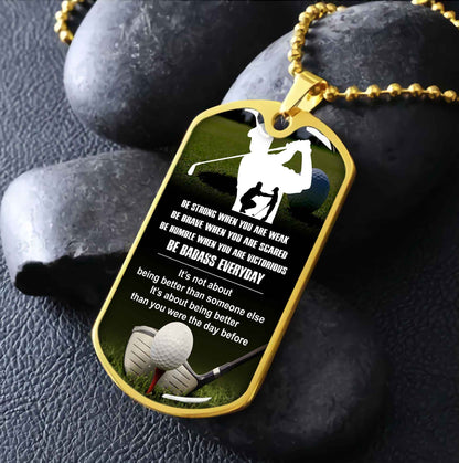 Sport Military Chain 18K Gold Plated Silver Plated To My Son From Dad Motivation Message