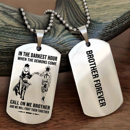 TWD Customizable engraved black dog tag double sided gift from brother, brother forevers