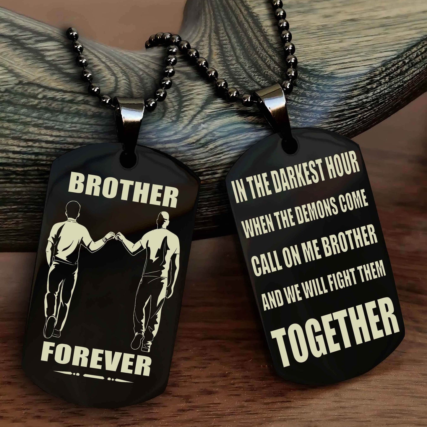 Samurai Personalized Double Sided Dog Tag For My Brother - Call On Me Brother And We Will Fight Them Together Gift For Your Friend