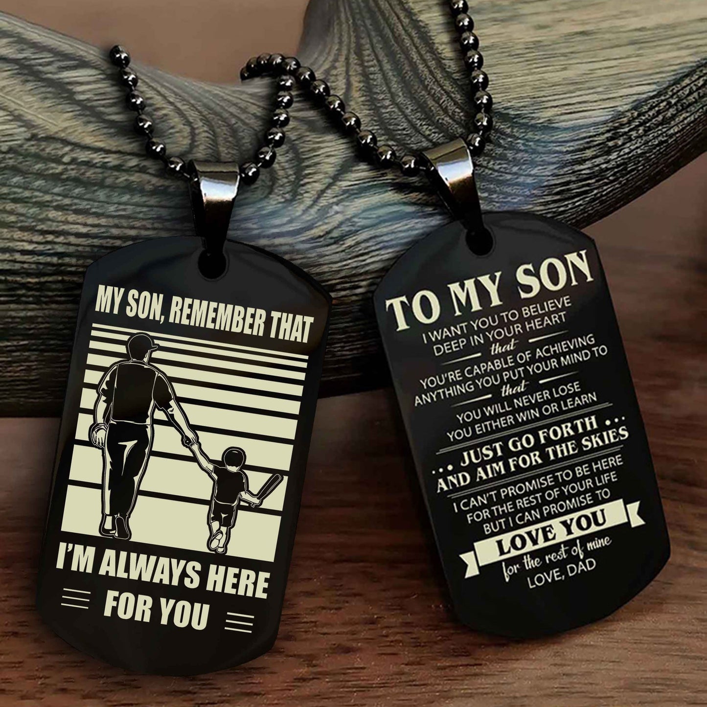 DRB Double Sided Dog Tag My Son Remember That - Gift For Son Just Go Forth And Aim For The Skies