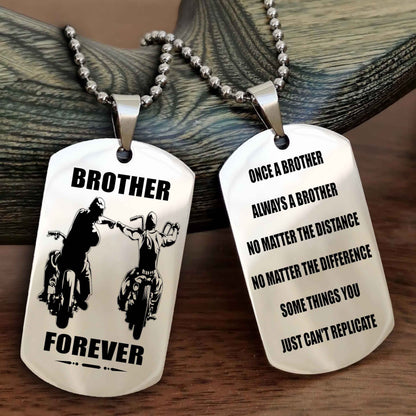OP team 3 Customizable engraved dog tag double sided gift from brother - Brother Forever Once A Brother Always A Brother