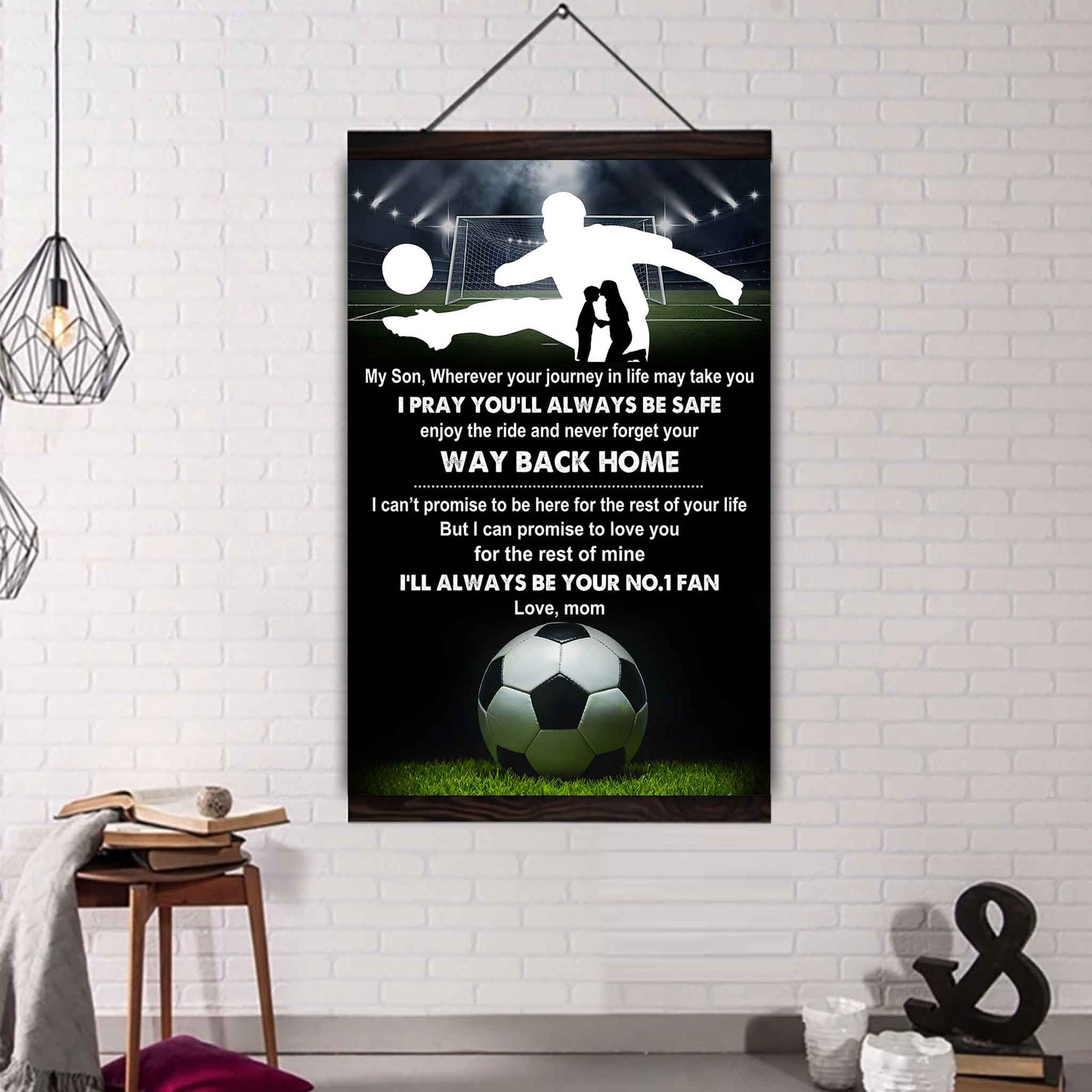 Baseball Poster Canvas Mom To Son - Never Forget Your Way Back Home I Will Always Your No 1 Fan