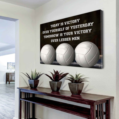 Sport Poster Canvas Today Is Victory Over Your Self Best Gift With Motivation Quotes