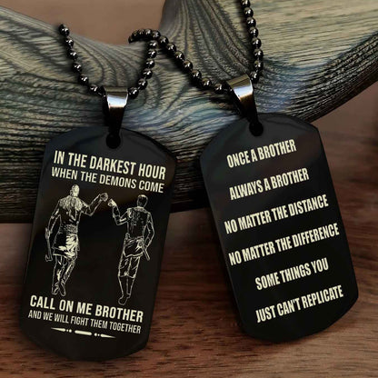 Cowboy Customizable engraved dog tag double sided gift from brother Once A Brother Always A Brother