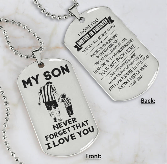 DRB Personalized Double Sided Dog Tag To My Son Never Forget That I Love You - Never Forget Your Way Back Home