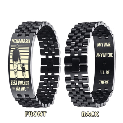 GK ANT Personalized Double Sided Bracelet Father And Son Best Friends For Life - Message on the back side
