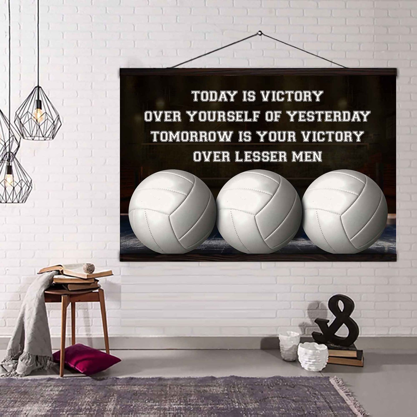 Sport Poster Canvas Today Is Victory Over Your Self Best Gift With Motivation Quotes