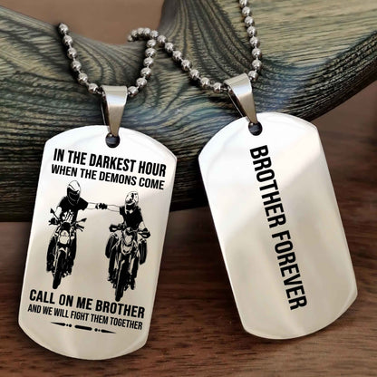 Samurai customizable engraved black dog tag double sided gift from brother, brother forevers
