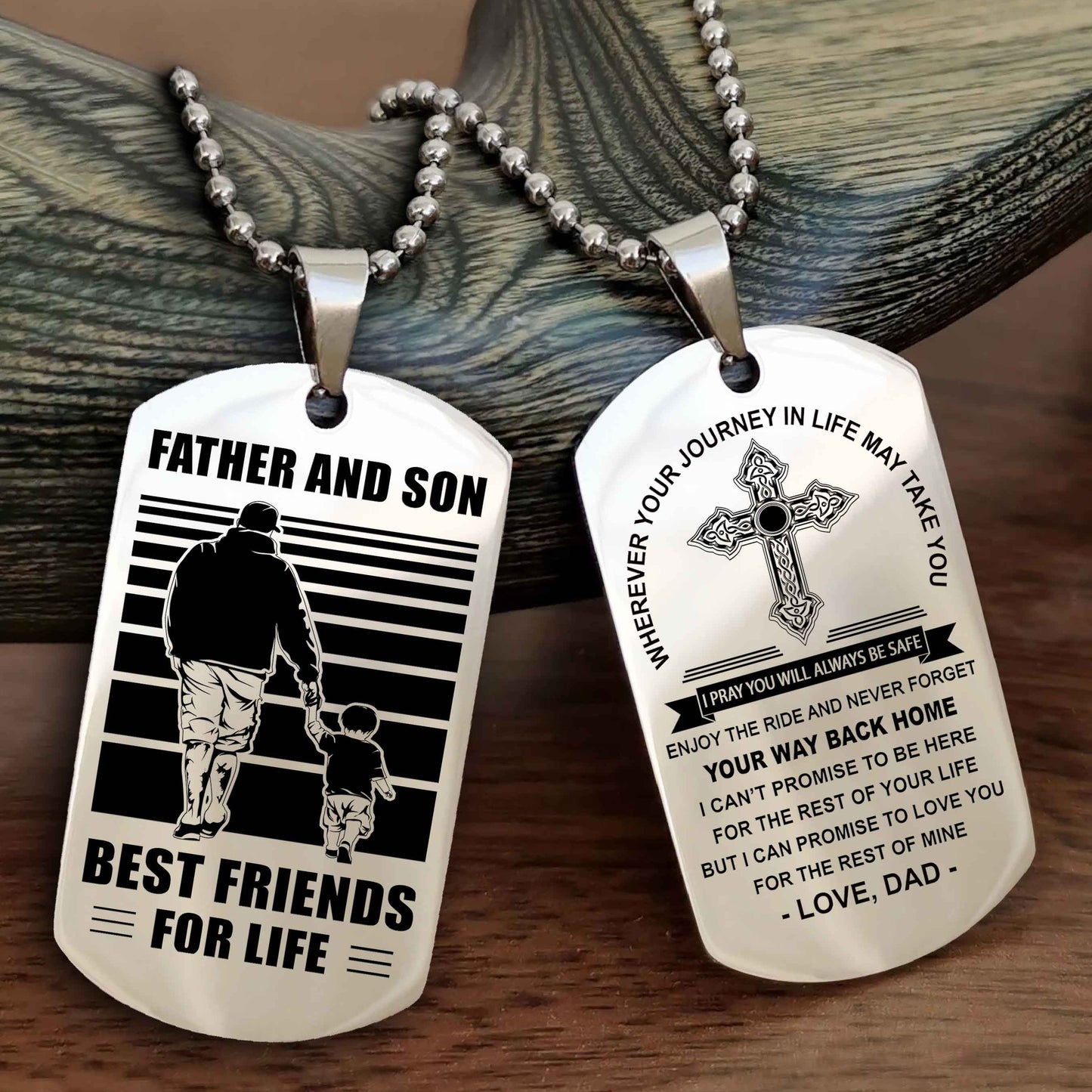 Knight Templar Cross Double Sided Dog Tag Father And Son Best Friend For Life - Gift For Son Never Forget Your Way Back Home