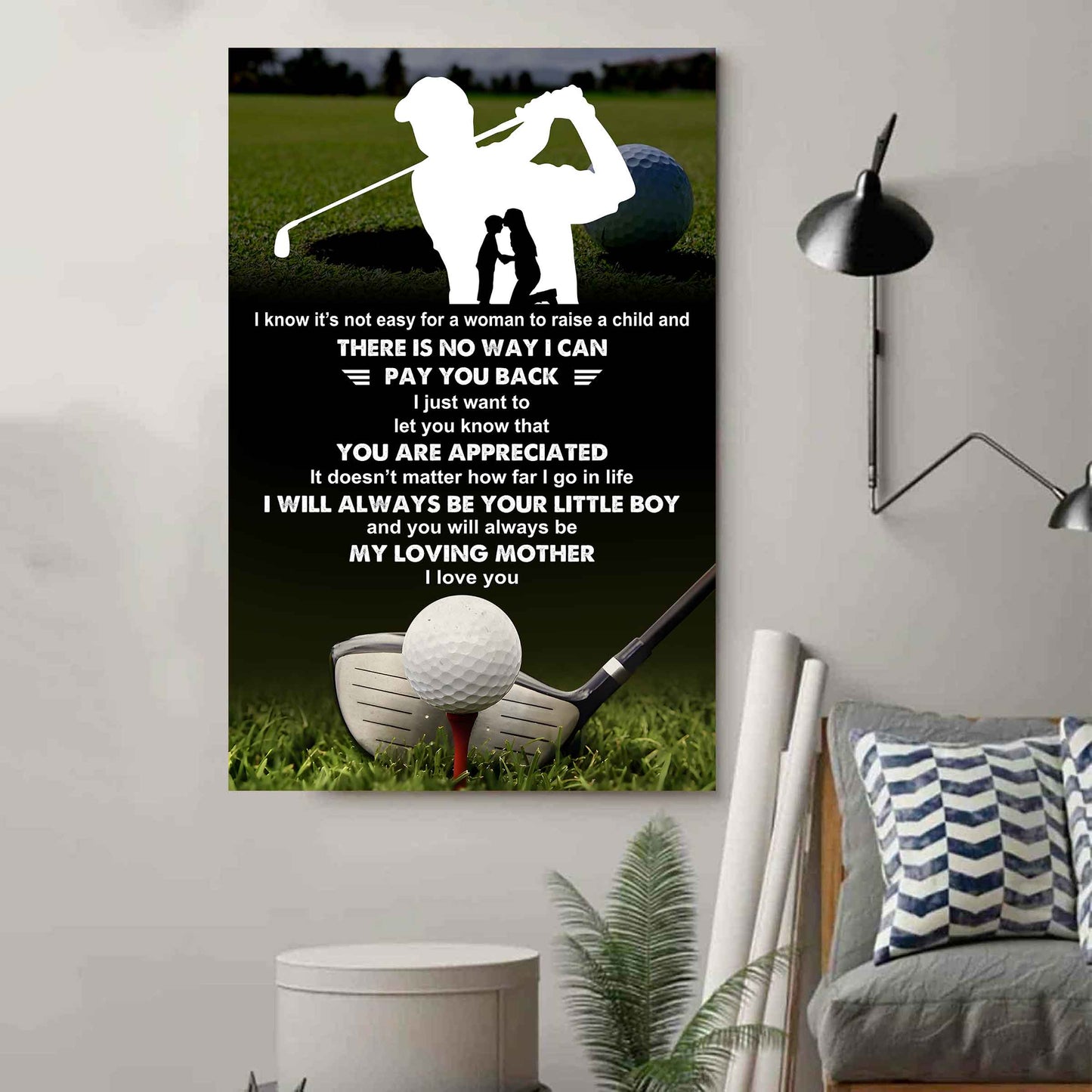 Poster Child Canvas To My Mom I Know It's Not Easy - I Will Always Be Your Little Boy Gift From Son