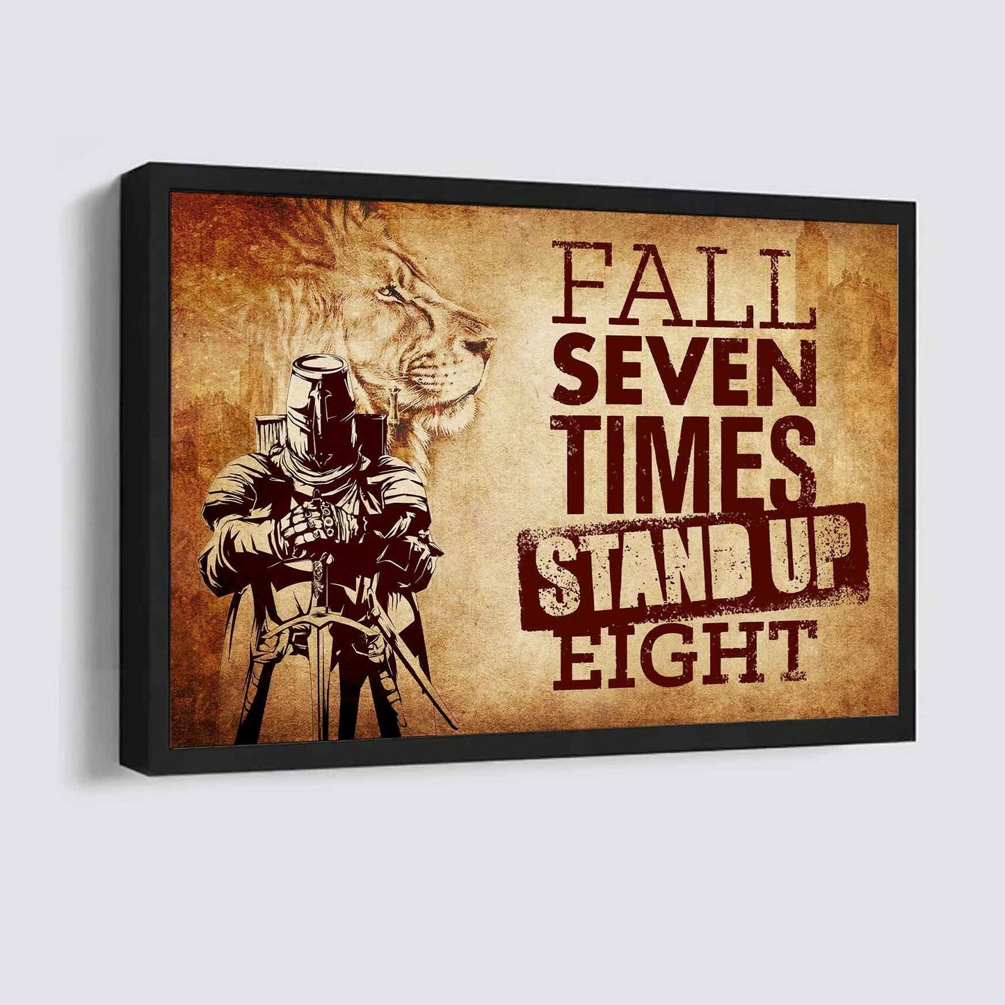 Samurai Poster Canvas Fall Down Seven Times Stand Up Eight