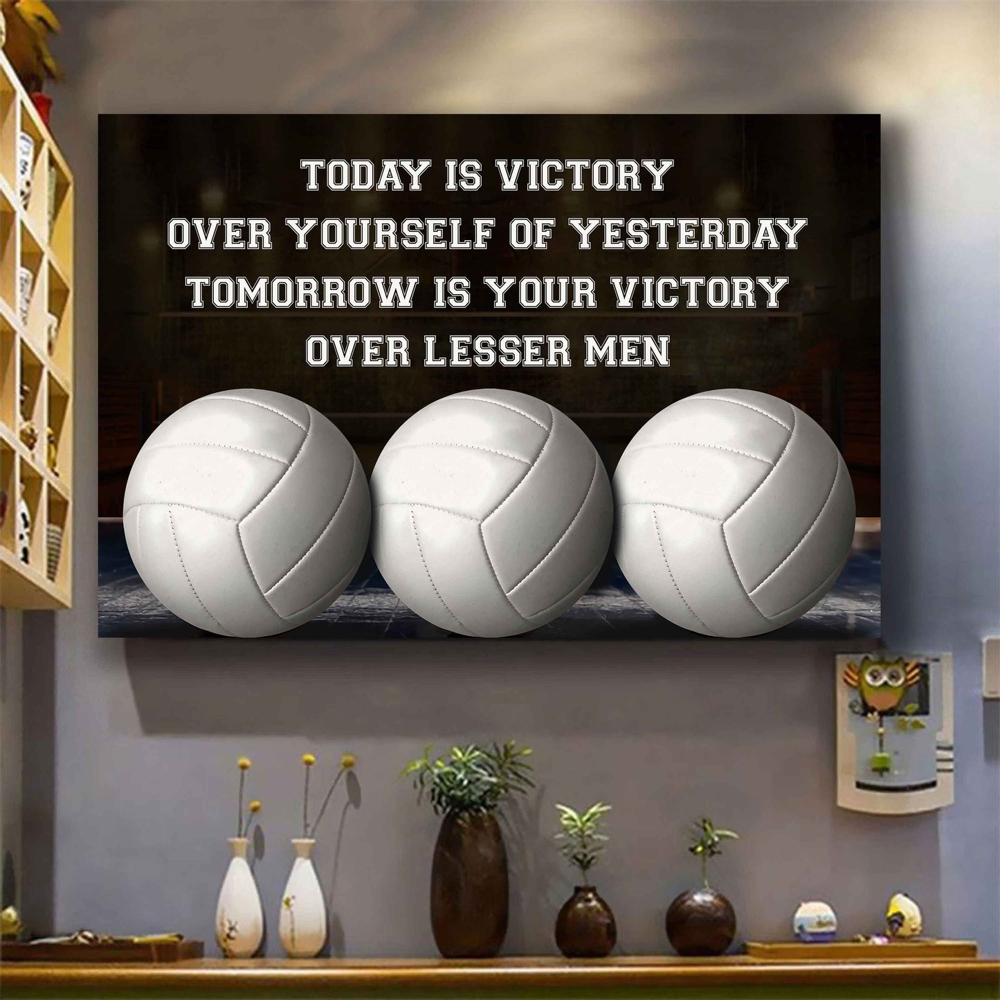 Basketball Poster Canvas Today Is Victory Over Your Self Best Gift With Motivation Quotes