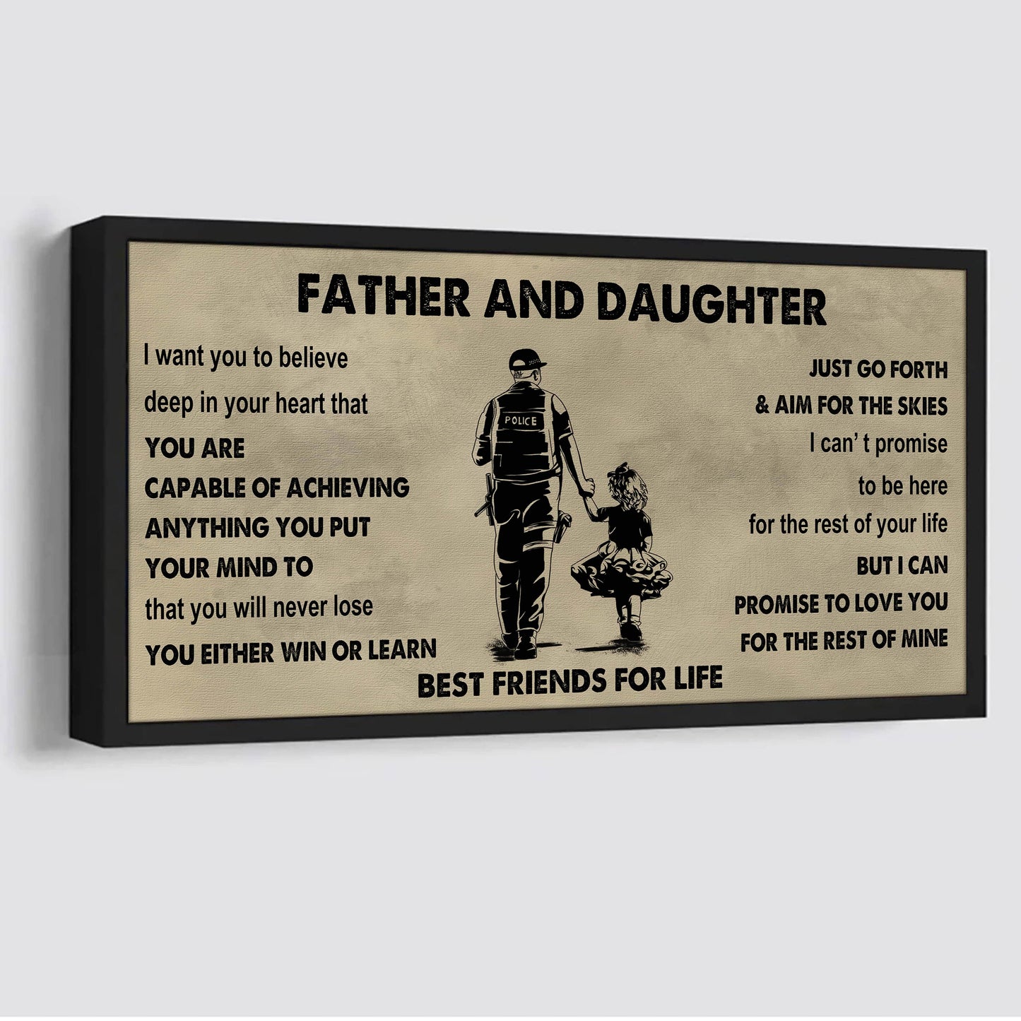 Biker Father And Daughter Best Friends For Life - Ver 2 You Will Never Lose Poster Canvas Gift For Daughter From Father