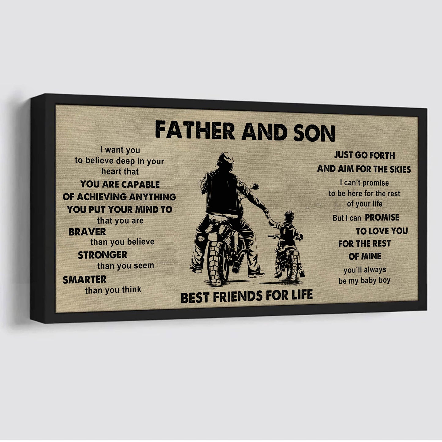 Vikings Father And Son Best Friends For Life  - That You Are Braver Than You Believe Poster Canvas Gift For Son From Father