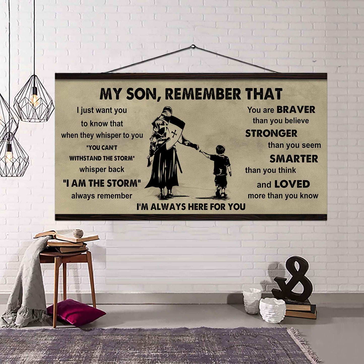 Personalized DRB Poster Canvas - My Son Remember That Whisper Back I Am The Storm