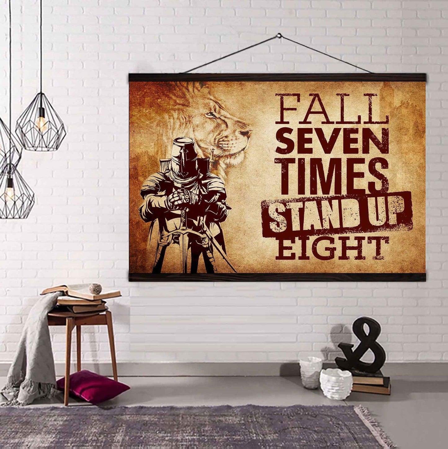Samurai Poster Canvas Fall Down Seven Times Stand Up Eight