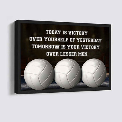 Basketball Poster Canvas Today Is Victory Over Your Self Best Gift With Motivation Quotes