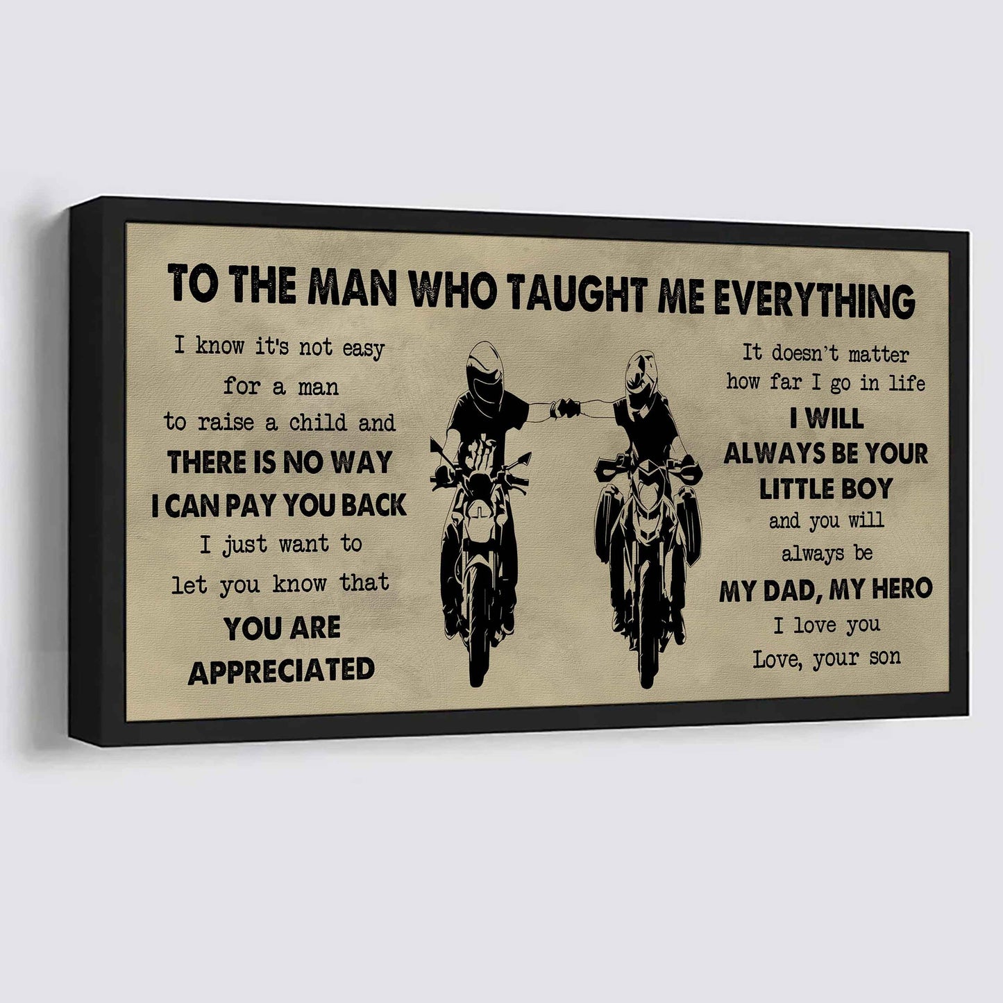 Family Poster Horizontal Canvas To My Dad I Know It's Not Easy To Raise A Child I Will Always Be Your Little Boy Gift From Son To Dad