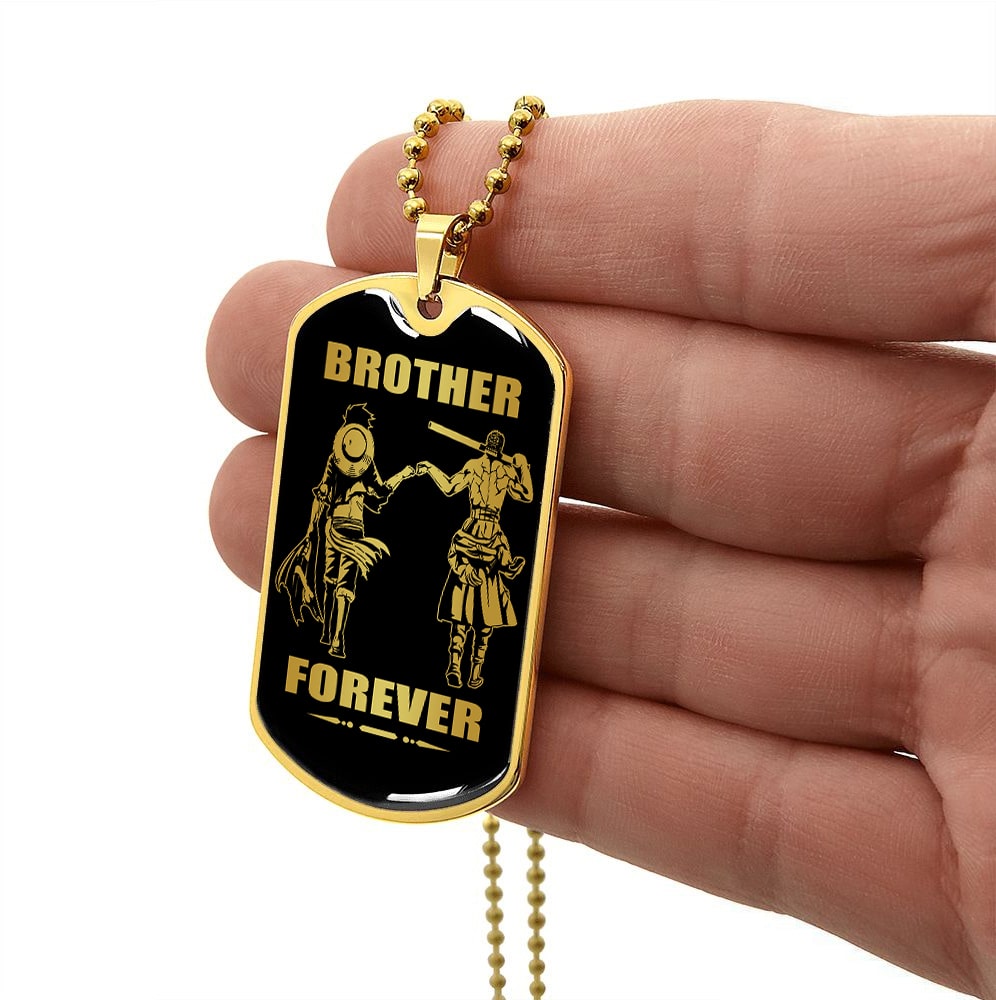 Viking-Military Chain (18K Gold Plated)-gifts from brother, n the darkest hour, When the demons come call on me brother and we will fight them together