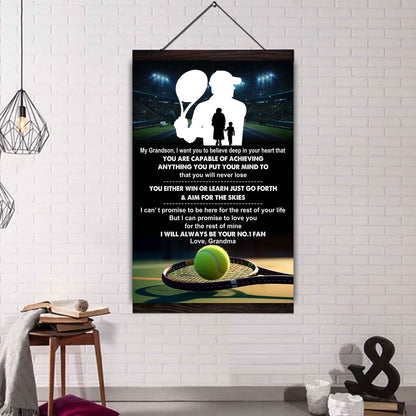 Baseball Poster Canvas Grandma To Grandson - That You Will Never Lose You Either Win Or Learn I Will Always Your No 1 Fan