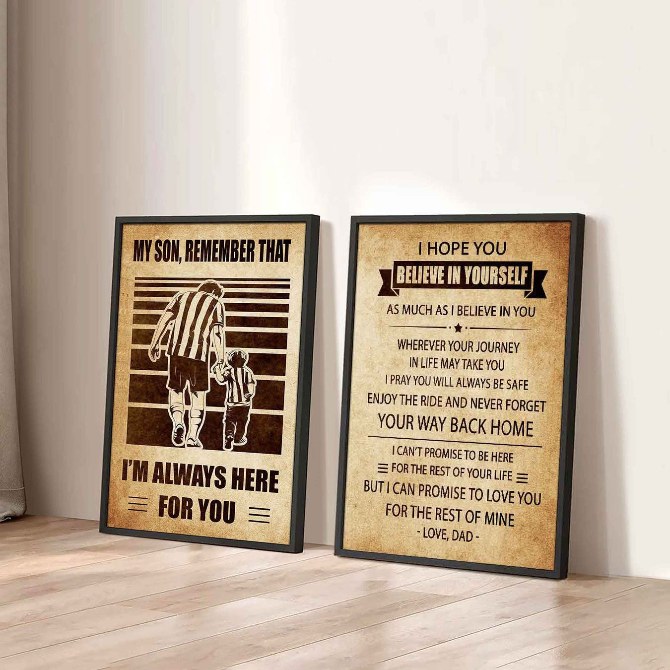 Combo 2 Sport Poster Canvas My Son Remember That - Never Forget Your Way Back Home