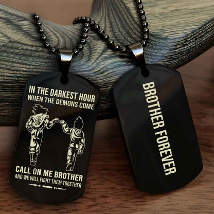 Sport Bike Customizable engraved black dog tag double sided gift from brother, brother forevers