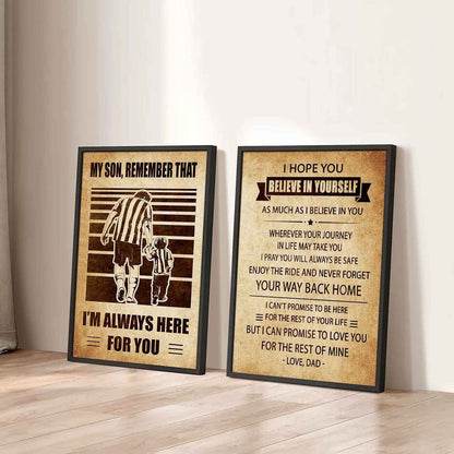 Combo 2 DRB Poster Canvas My Son Remember That - Never Forget Your Way Back Home