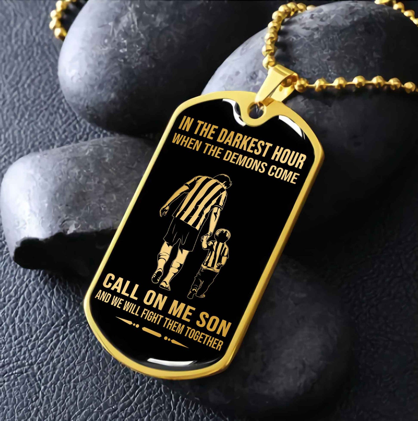 DRB Military Chain Silver Plated 18K Gold Plated Call On Me Son Gift For Your Son