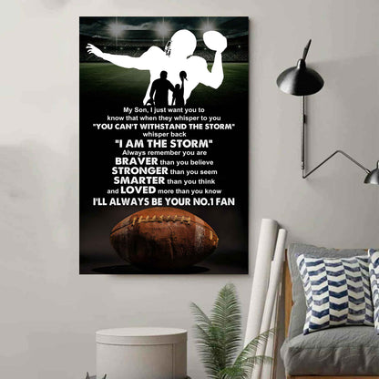 Sport Poster Canvas Dad To Son - Whisper Back I Am The Storm I Will Always Your No 1 Fan