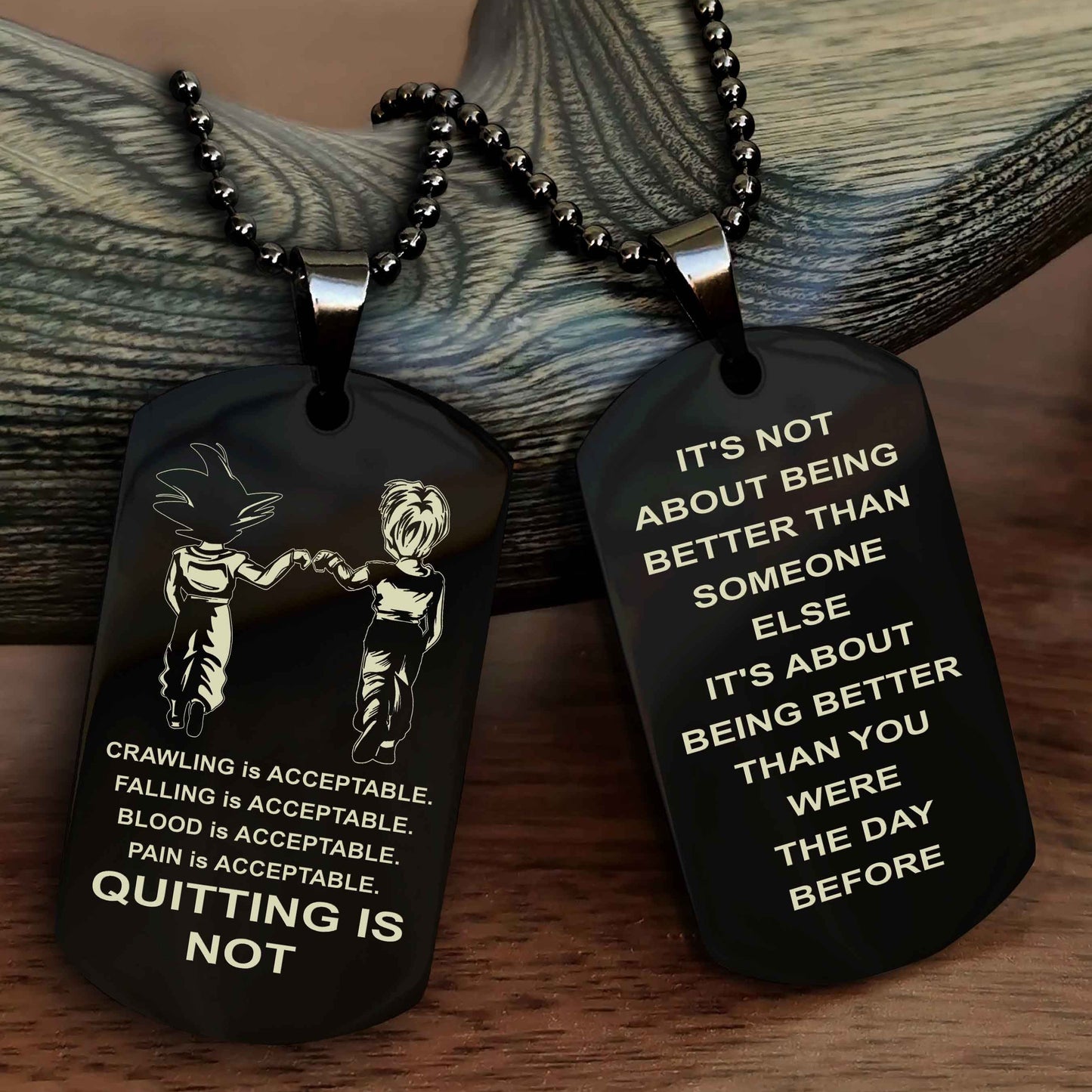 Spartan Double Sided Dog Tag Quiting Is Not It Is About Being Better Than You Were The Day Before