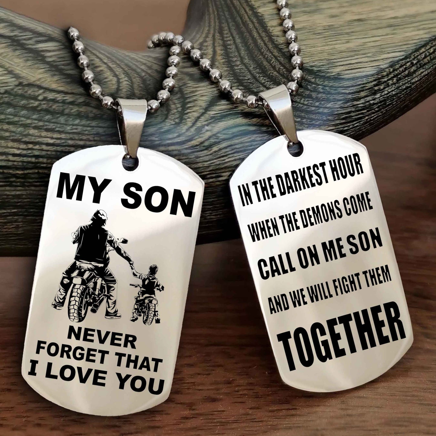 DRB Double Sided Dog Tag To My Son Never Forget That I Love You New Version - Call On Me Son And We Will Fight Them Together