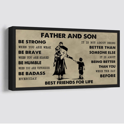 Vikings Father And Daughter Best Friends For Life - Be Strong When You Are Weak Poster Canvas Gift For Daughter From Father-Photo Upload