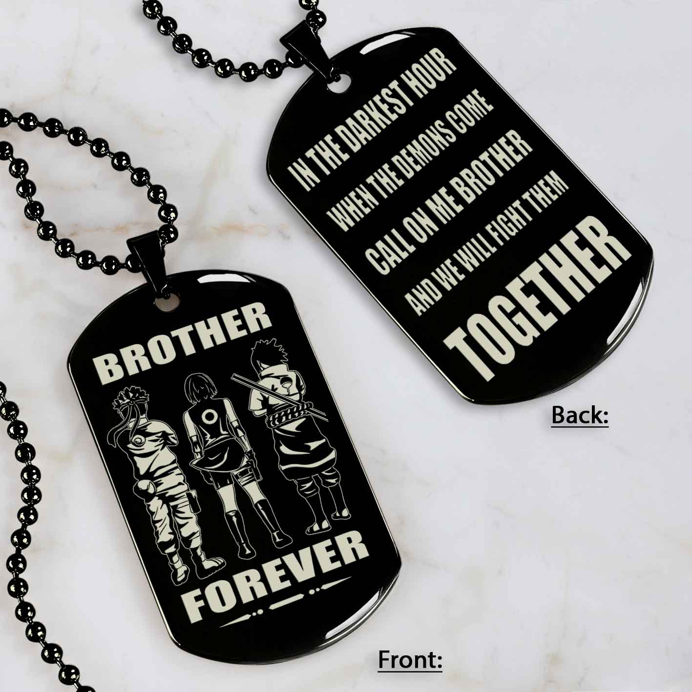 All Team engraved double sided dog tag call on me brother gift for brother dog tag for brother