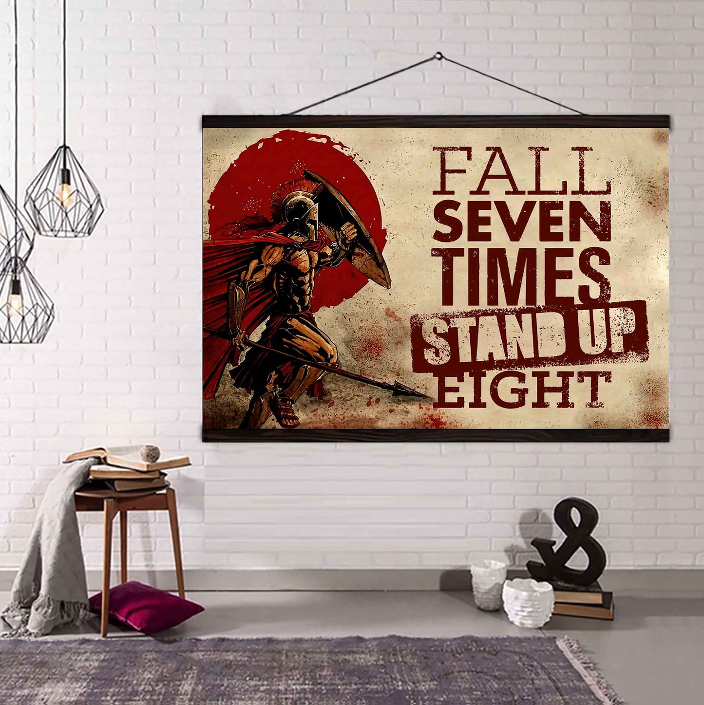 Samurai Poster Canvas Fall Down Seven Times Stand Up Eight