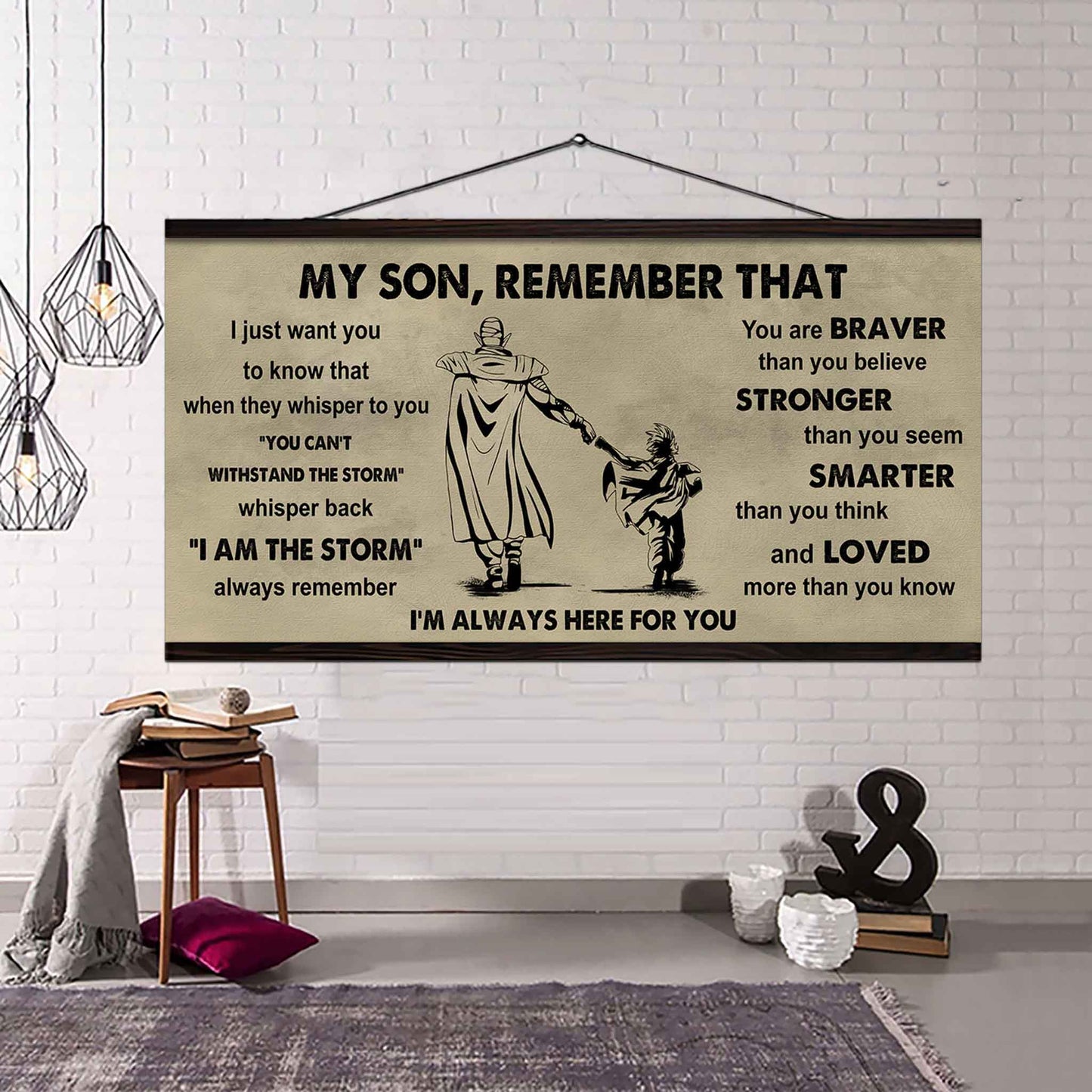 Personalized DRB Poster Canvas - My Son Remember That Whisper Back I Am The Storm