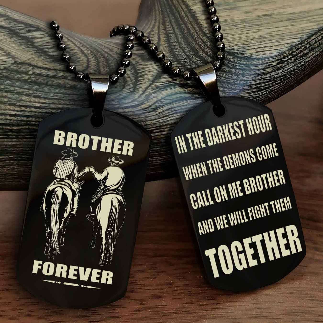 Knight Templar Personalized Double Sided Dog Tag For My Brother - Call On Me Brother And We Will Fight Them Together Gift For Your Friend
