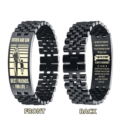 Samurai NVL Personalized Double Sided Bracelet Father And Son Best Friends For Life - Message on the back side