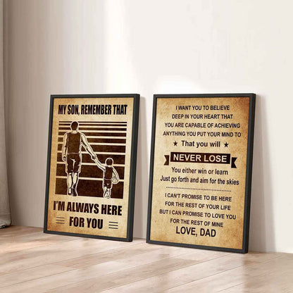 Combo 2 Sport Poster Canvas My Son Remember That - You Will Never Lose You Either Win Or Learn